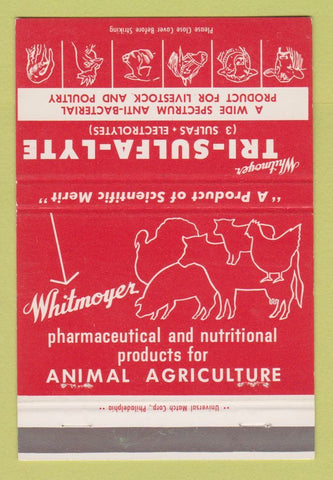 Matchbook Cover - Whitmoyer Tri Sulfa Lyte Livestock Products 40 Strike