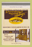 Matchbook Cover - Angelus Furniture Manufacturing Los Angeles CA 40 Strike