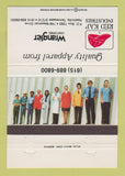 Matchbook Cover - Wranger Uniforms Clothes Nashville TN 40 Strike