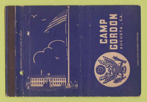 Matchbook Cover - Camp Gordon US Army Augusta GA postcard 40 Strike