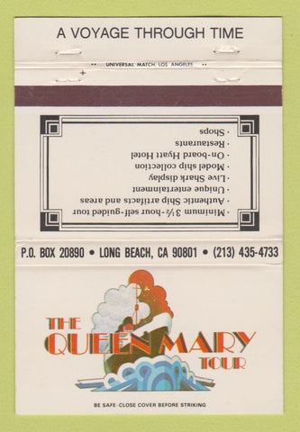 Matchbook Cover - Queen Mary Tour Long Beach CA 40 Strike