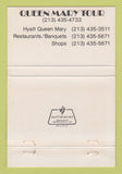 Matchbook Cover - Queen Mary Tour Long Beach CA 40 Strike