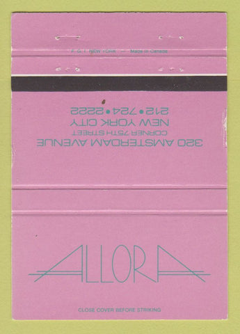 Matchbook Cover - Allora New York City WORN 40 Strike