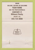 Matchbook Cover - Century 21 Real Estate Joliet IL 40 Strike