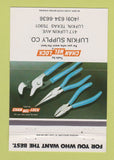 Matchbook Cover - Channel Lock Tools Lufkin TX 40 Strike