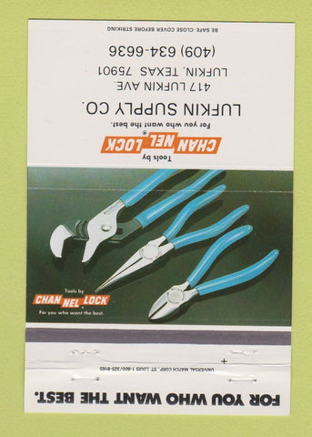 Matchbook Cover - Channel Lock Tools Lufkin TX 40 Strike