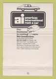 Matchbook Cover - American International Car Rentals Coropolis PA 40 Strike
