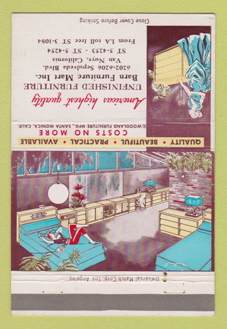Matchbook Cover - Unfinished Furniture Barn Van Nuys CA 40 Strike