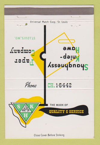 Matchbook Cover - Shaughnessy Kniep Hawe Paper St Louis MO 40 Strike