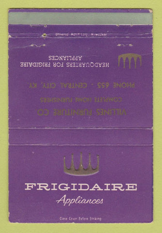 Matchbook Cover - Frigidaire Appliances Central City KY 40 Strike