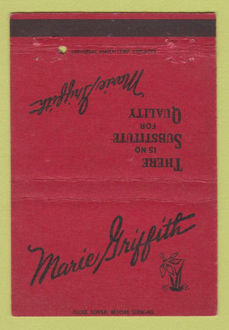 Matchbook Cover - Marie Griffith Clothes? Chicago IL 40 Strike
