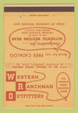 Matchbook Cover - Western Ranchman Outfitters Cheyenne WY  40 Strike