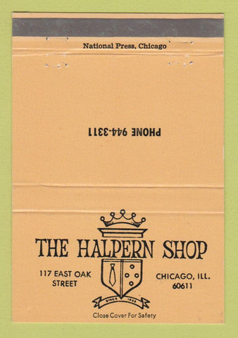 Matchbook Cover - Halpern Shop Chicago IL Clothes Men's 40 Strike