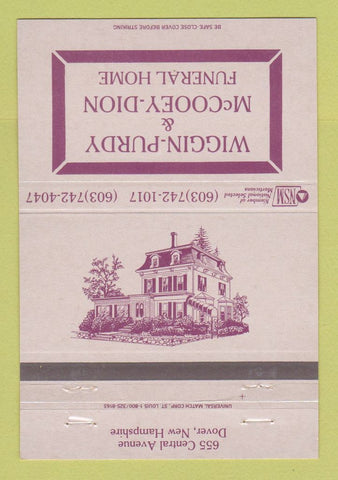 Matchbook Cover - Wiggin Purdy McCooey Dion Funeral Home Dover NH 40 Strike