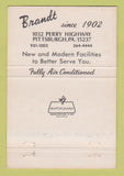 Matchbook Cover - HP Brandt Funeral Home Pittsburgh PA 40 Strike