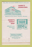 Matchbook Cover - Hanny's Scottsdale AZ Clothes WEAR 40 Strike