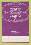 Matchbook Cover - Claire Women's Clothes Mechelen Belgium 40 Strike