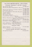 Matchbook Cover - McLean Motor Hotels Springfield MO WEAR CHAIN 40 Strike