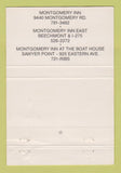 Matchbook Cover - Montgomery Inn Bob Hope Sawyer Point WORN 40 Strike