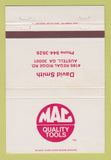 Matchbook Cover - Mac Tools David Smith Austell GA 40 Strike
