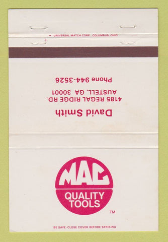 Matchbook Cover - Mac Tools David Smith Austell GA 40 Strike