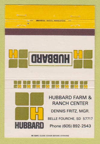 Matchbook Cover - Hubbard Seeds Farm Ranch Center Belle Fourche SD 40 Strike