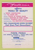 Matchbook Cover - Fiesta Swimming Pools South Gate CA 40 Strike