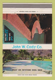 Matchbook Cover - John Cady Swimming Pools 40 Strike