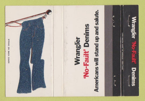 Matchbook Cover - Wrangler Jeans Clothes FUZZY! 40 Strike