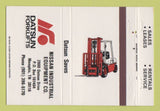 Matchbook Cover - Datsun Forklifts Memphis TN Nissan Industrial 40 Strike