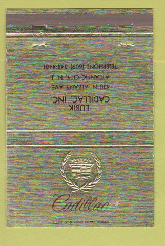 Matchbook Cover - Lubik Cadillac Atlantic City NJ 40 Strike