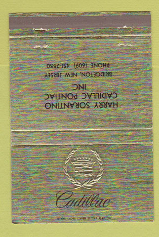 Matchbook Cover - Harry Sorantino Cadillac Pontiac Bridgeton NJ 40 Strike