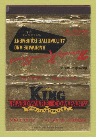 Matchbook Cover - King Hardware Atlanta GA WEAR 40 Strike