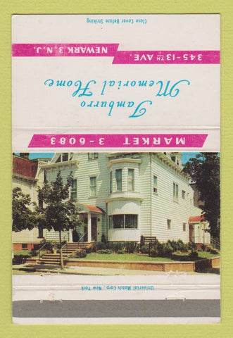 Matchbook Cover - Tamburro Memorial Home Newark NJ 40 Strike