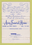 Matchbook Cover - Avey Funeral Home Marshalltown IA WEAR 40 Strike