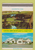 Matchbook Cover - Greenlawn Mortuary Cemetery Bakersfield CA 40 Strike