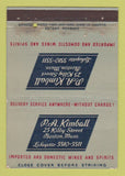 Matchbook Cover - PA Kimball Liquor Boston MA WEAR 40 Strike