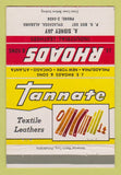 Matchbook Cover - JE Rhoads Sons Leathers A Sidney Jay Sylacauga AL 40 Strike