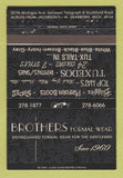 Matchbook Cover - Brothers Formal Clothes Tuxedos Dearborn MI 40 Strike