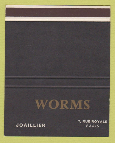 Matchbook Cover - Worms Joaillier Jewelry Paris France SAMPLE 40 Strike