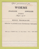 Matchbook Cover - Worms Joaillier Jewelry Paris France SAMPLE 40 Strike