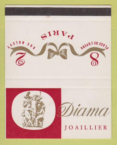 Matchbook Cover - Diama Joaillier Jewelry Paris France SAMPLE 40 Strike