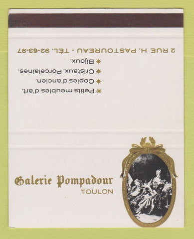 Matchbook Cover - Galerie Pompadour Toulon Pastoureau France SAMPLE 40 Strike