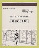 Matchbook Cover - Milford Chemiserie DeLuxe Clothes Nantes SAMPLE 40 Strike