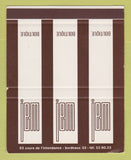 Matchbook Cover - Jem Boutique Bordeaux France SAMPLE WEAR 40 Strike