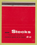 Matchbook Cover - Aux Stocks Tout Le Textile France Paris SAMPLE WORN 40 Strike