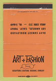 Matchbook Cover - Art & Fashion Jewelry Clothes Los Angeles CA 40 Strike