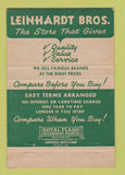 Matchbook Cover - Leinhardt Bros Furniture Appliances York PA 40 Strike