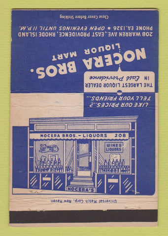 Matchbook Cover - Nocera Bros Liquor Mart East Providence RI 40 Strike