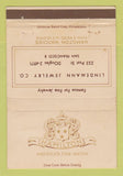 Matchbook Cover - Hamilton Watches Lindemann Jewelry San Francisco CA 40 Strike